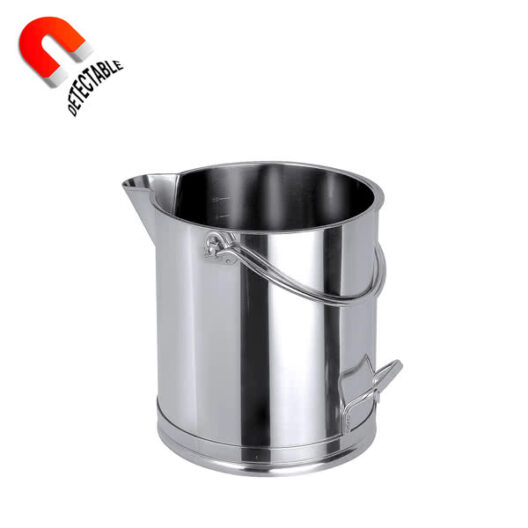Cubo con pico vertedor de acero inoxidable