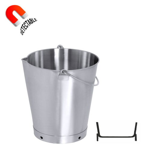 Cubo graduado con pico vertedor base reforzada de acero inoxidable